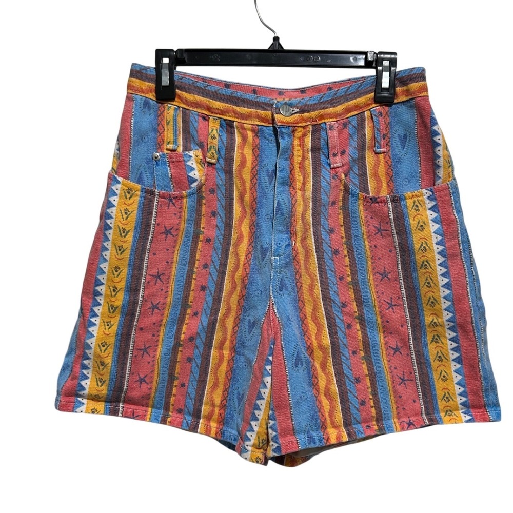 Gitano Denim Shorts Womens 11/12 Southwestern Geometric Striped 90s Vintage Mom